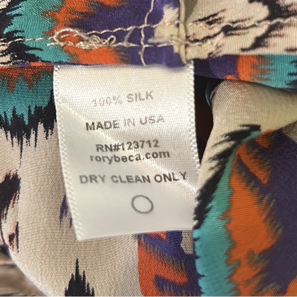 Rory Beca Silk Tribal Aztec Printed Wrap Front Draped Romper - L - Picture 11 of 12